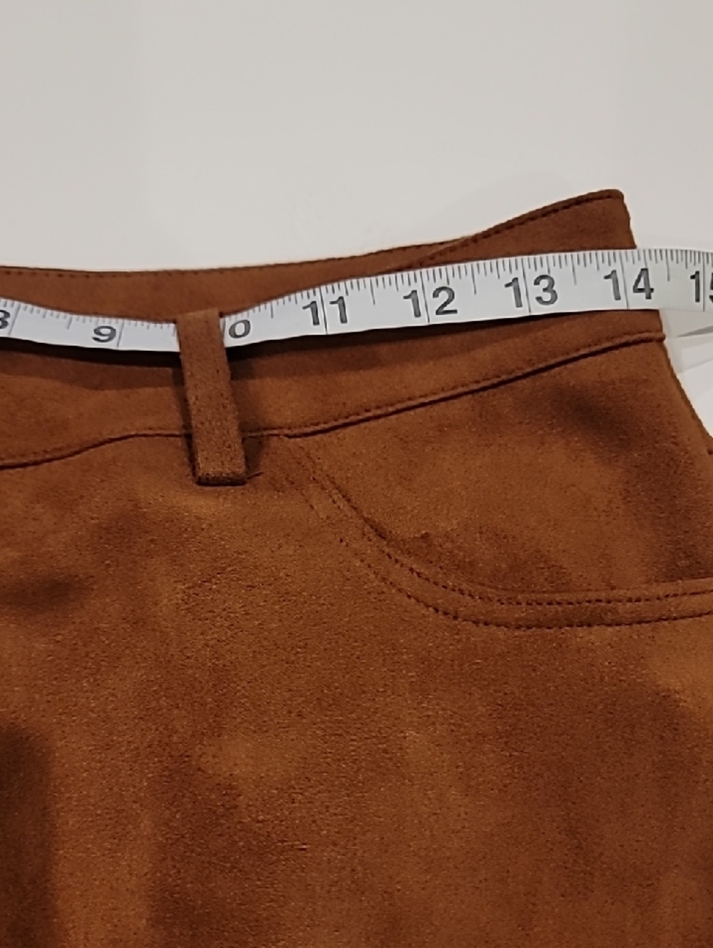 Carhartt Burnt Orange Faux Suede Flare Jeans Patch Logo Detail Small - Picture 10 of 12